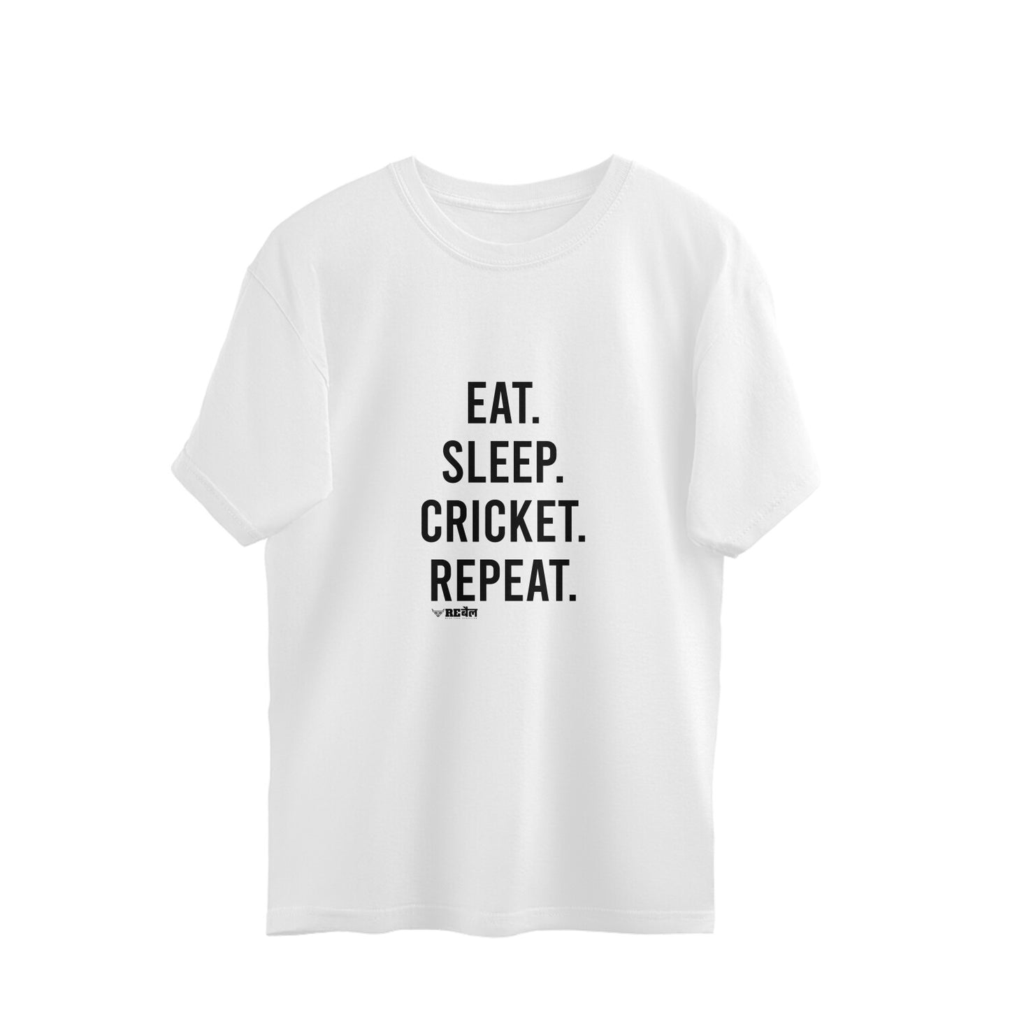 Eat. Sleep. Cricket. Repeat.  |  Oversized Unisex T-Shirt